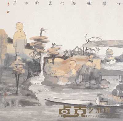 田黎明  心清图 镜心 69×70cm